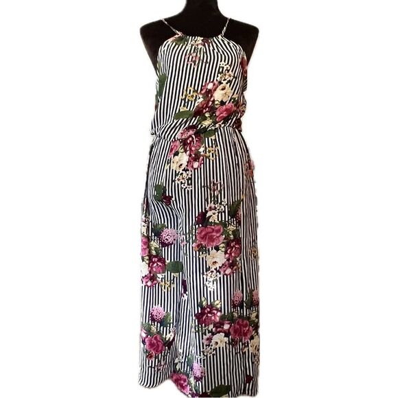 My Michelle Pants - My Michelle women’s size XS floral striped jumpsuit